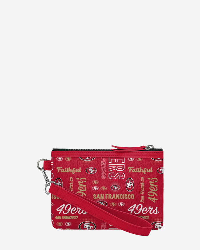 San Francisco 49ers Spirited Style Printed Collection Repeat Logo Wristlet FOCO - FOCO.com