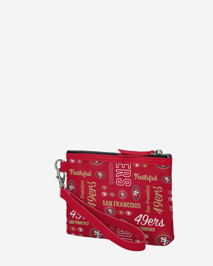 San Francisco 49ers Spirited Style Printed Collection Repeat Logo Wristlet FOCO - FOCO.com