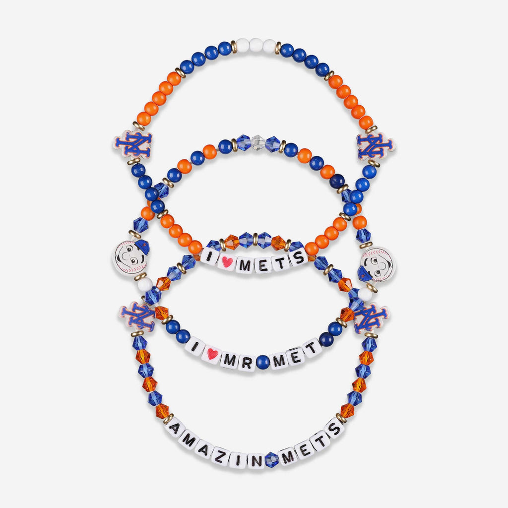 New York Mets 3 Pack Friendship Bracelet FOCO - FOCO.com