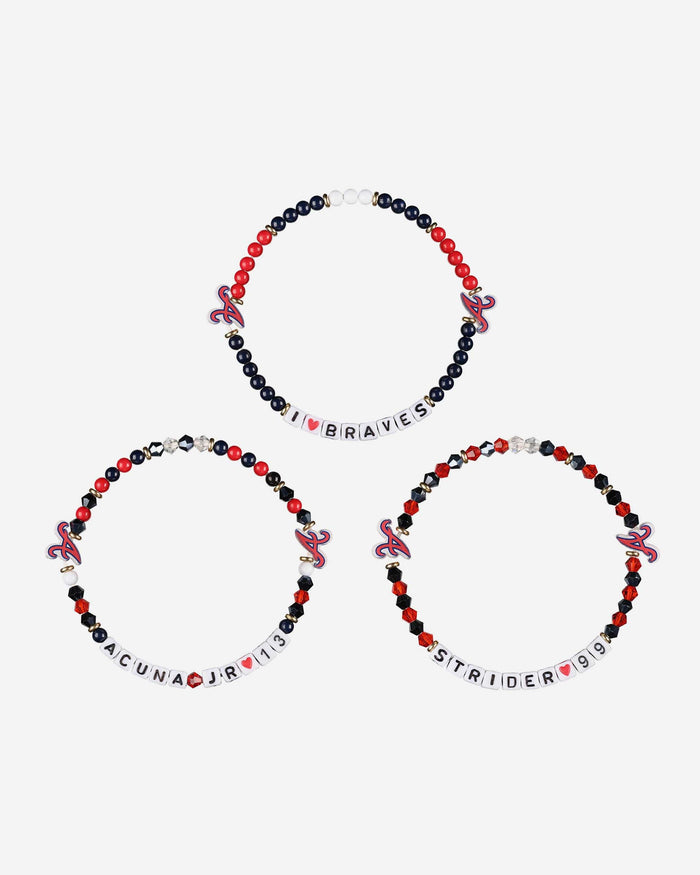 Ronald Acuna Jr & Spencer Strider Atlanta Braves 3 Pack Player Friendship Bracelet FOCO - FOCO.com