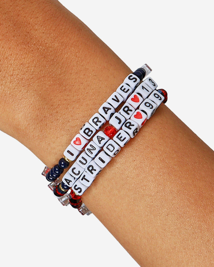 Ronald Acuna Jr & Spencer Strider Atlanta Braves 3 Pack Player Friendship Bracelet FOCO - FOCO.com