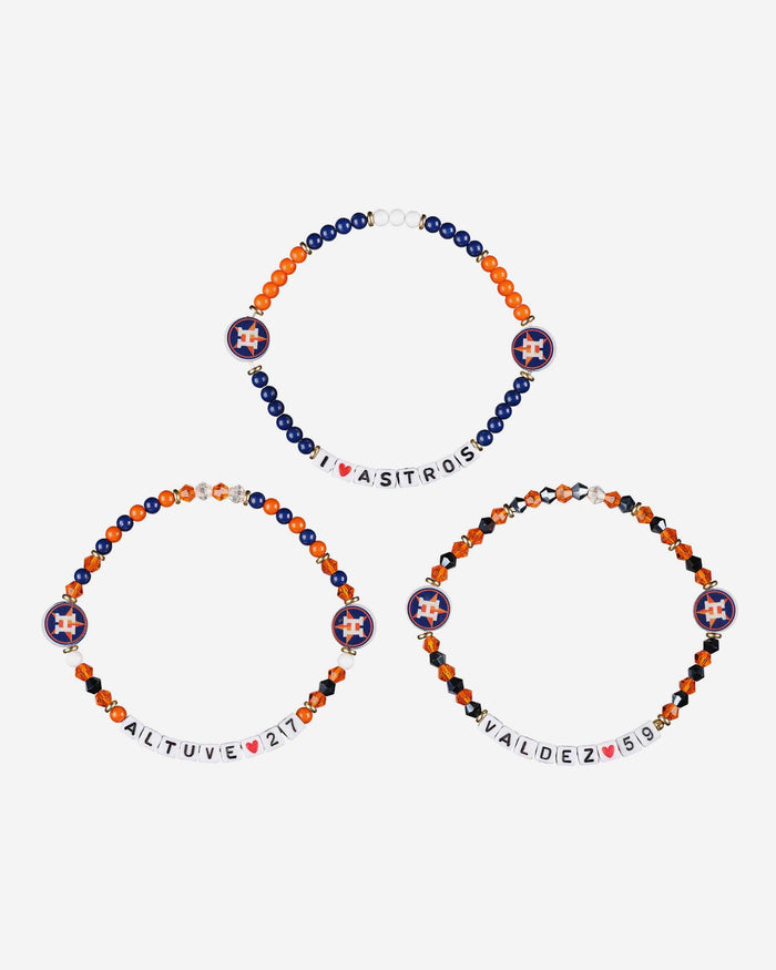 Jose Altuve & Framber Valdez Houston Astros 3 Pack Player Friendship Bracelet FOCO - FOCO.com