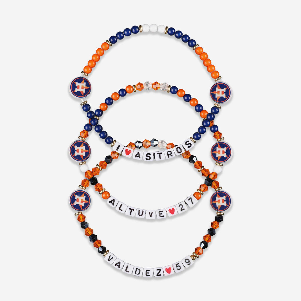 Jose Altuve & Framber Valdez Houston Astros 3 Pack Player Friendship Bracelet FOCO - FOCO.com