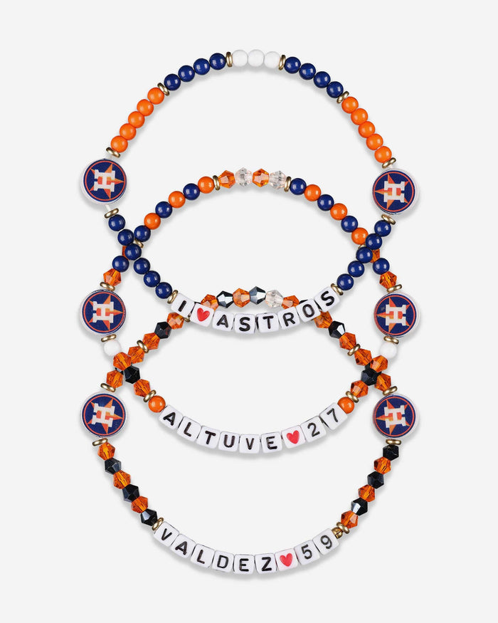 Jose Altuve & Framber Valdez Houston Astros 3 Pack Player Friendship Bracelet FOCO - FOCO.com