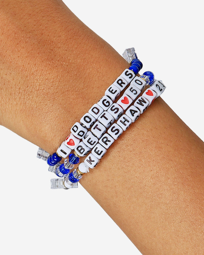 Clayton Kershaw & Mookie Betts Los Angeles Dodgers 3 Pack Player Friendship Bracelet FOCO - FOCO.com