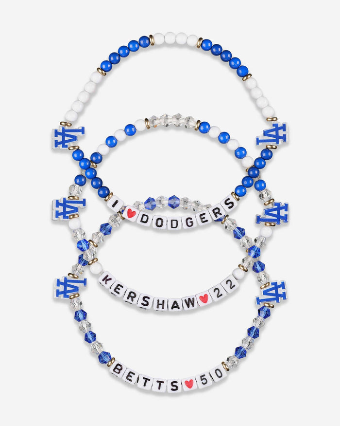 Clayton Kershaw & Mookie Betts Los Angeles Dodgers 3 Pack Player Friendship Bracelet FOCO - FOCO.com