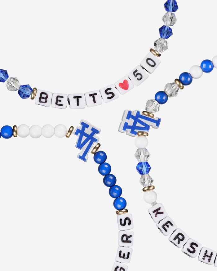 Clayton Kershaw & Mookie Betts Los Angeles Dodgers 3 Pack Player Friendship Bracelet FOCO - FOCO.com