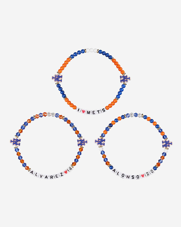 Pete Alonso & Francisco Alvarez New York Mets 3 Pack Player Friendship Bracelet FOCO - FOCO.com