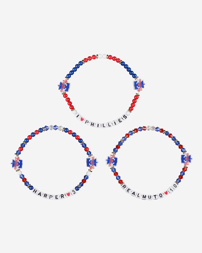 Bryce Harper & JT Realmuto Philadelphia Phillies 3 Pack Player Friendship Bracelet FOCO - FOCO.com