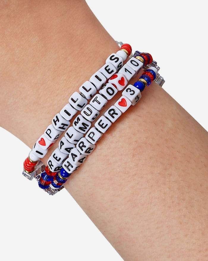 Bryce Harper & JT Realmuto Philadelphia Phillies 3 Pack Player Friendship Bracelet FOCO - FOCO.com