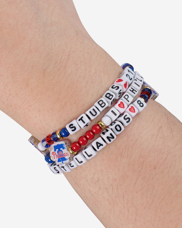 Nick Castellanos & Garrett Stubbs Philadelphia Phillies 3 Pack Player Friendship Bracelet FOCO - FOCO.com