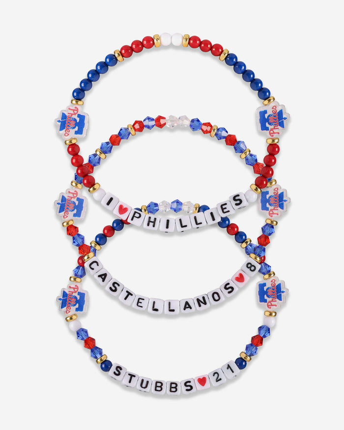 Nick Castellanos & Garrett Stubbs Philadelphia Phillies 3 Pack Player Friendship Bracelet FOCO - FOCO.com