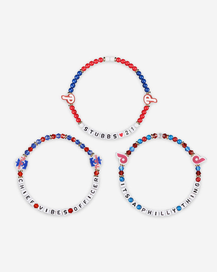 Garrett Stubbs Philadelphia Phillies 3 Pack Player Friendship Bracelet FOCO - FOCO.com