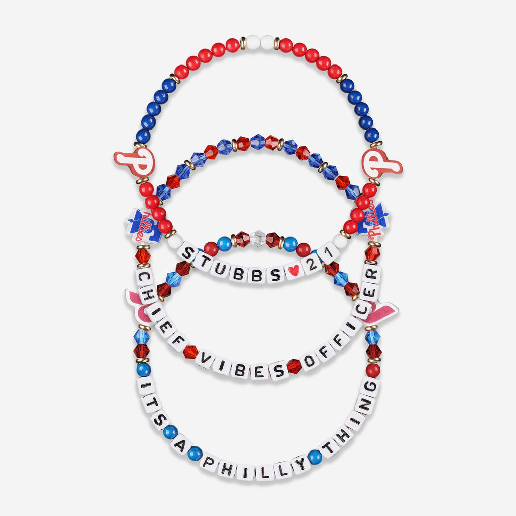 Garrett Stubbs Philadelphia Phillies 3 Pack Player Friendship Bracelet FOCO - FOCO.com