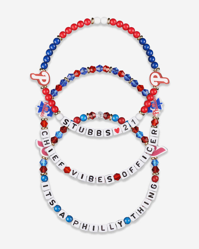 Garrett Stubbs Philadelphia Phillies 3 Pack Player Friendship Bracelet FOCO - FOCO.com