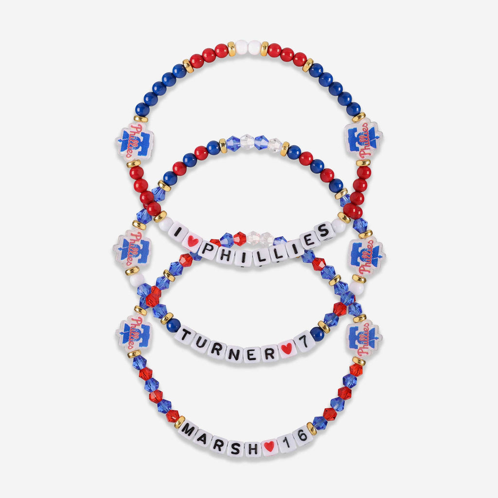 Trea Turner & Brandon Marsh Philadelphia Phillies 3 Pack Player Friendship Bracelet FOCO - FOCO.com