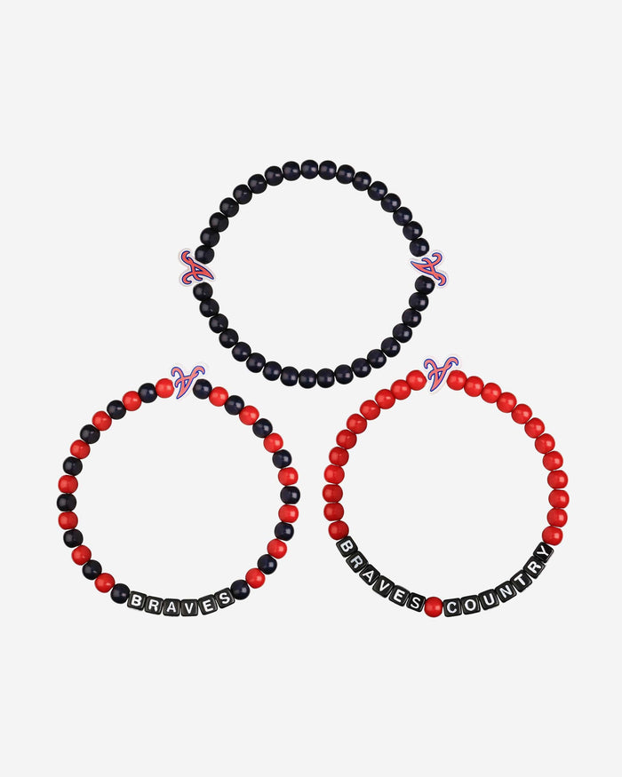 Atlanta Braves 3 Pack Beaded Friendship Bracelet FOCO - FOCO.com