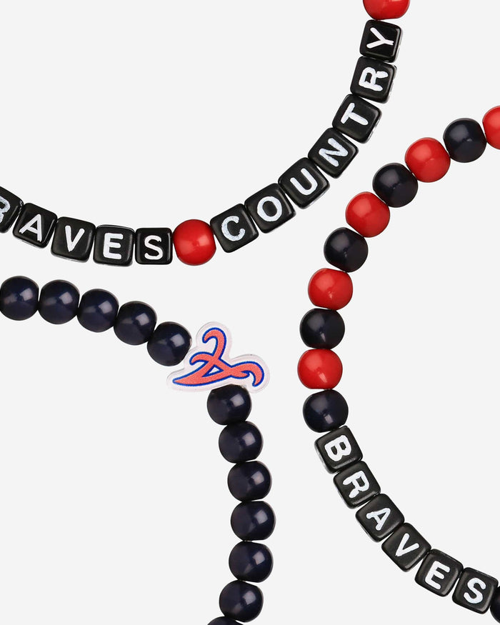 Atlanta Braves 3 Pack Beaded Friendship Bracelet FOCO - FOCO.com