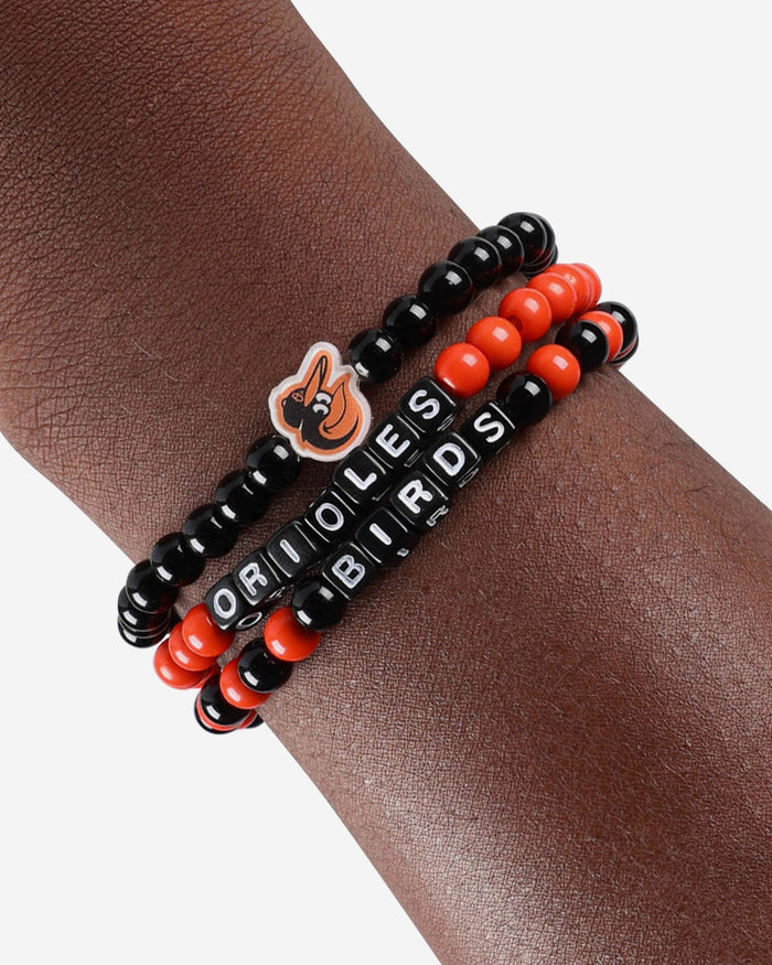 Baltimore Orioles 3 Pack Beaded Friendship Bracelet FOCO - FOCO.com