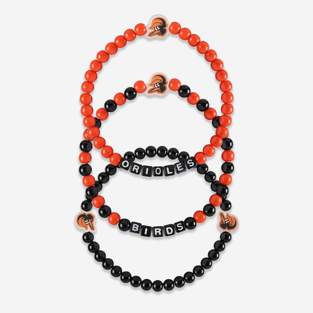 Baltimore Orioles 3 Pack Beaded Friendship Bracelet FOCO - FOCO.com