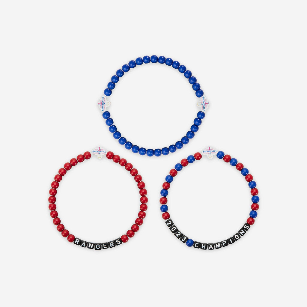 Texas Rangers 2023 World Series Champions 3 Pack Beaded Friendship Bra FOCO