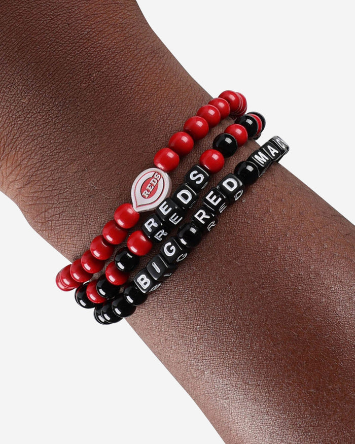 Cincinnati Reds 3 Pack Beaded Friendship Bracelet FOCO - FOCO.com