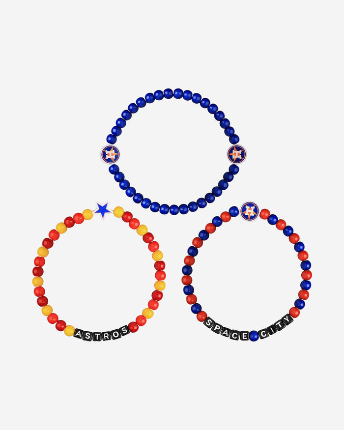 Houston Astros 3 Pack Beaded Friendship Bracelet FOCO - FOCO.com