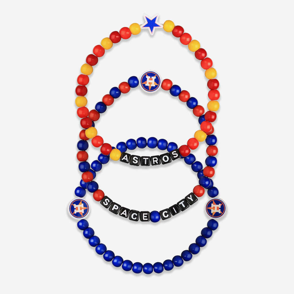 Houston Astros 3 Pack Beaded Friendship Bracelet FOCO - FOCO.com