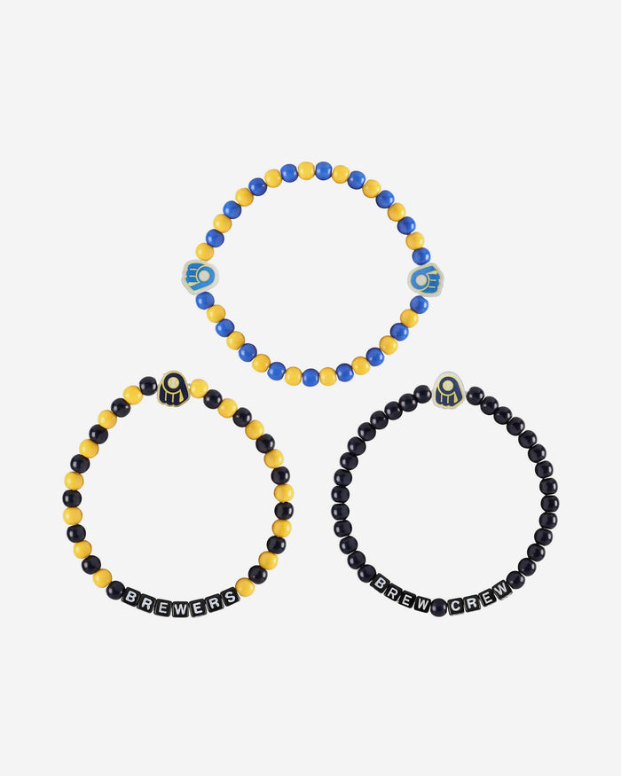 Milwaukee Brewers 3 Pack Beaded Friendship Bracelet FOCO - FOCO.com