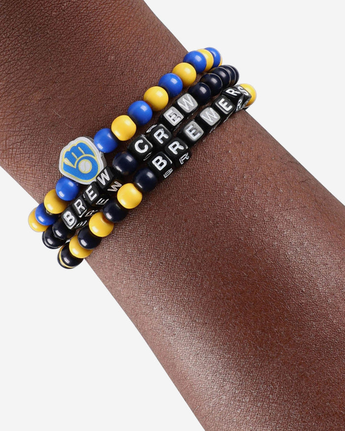 Milwaukee Brewers 3 Pack Beaded Friendship Bracelet FOCO - FOCO.com