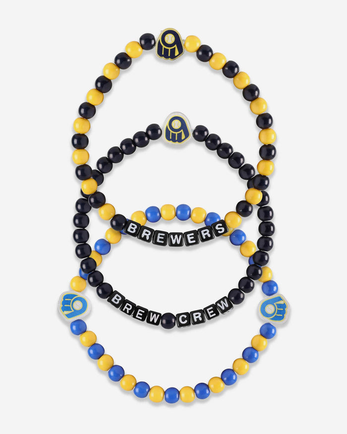 Milwaukee Brewers 3 Pack Beaded Friendship Bracelet FOCO - FOCO.com