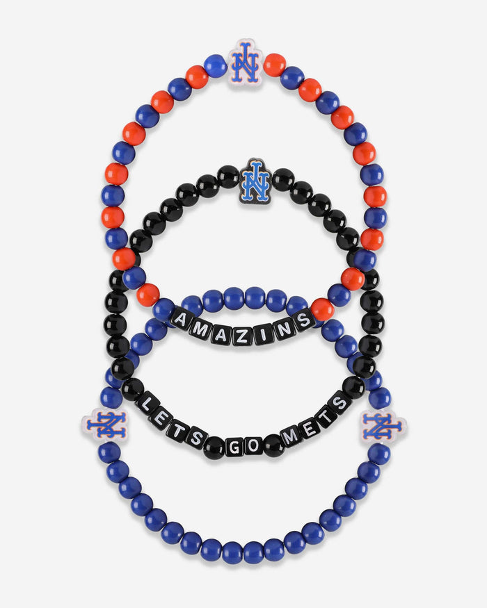 New York Mets 3 Pack Beaded Friendship Bracelet FOCO - FOCO.com