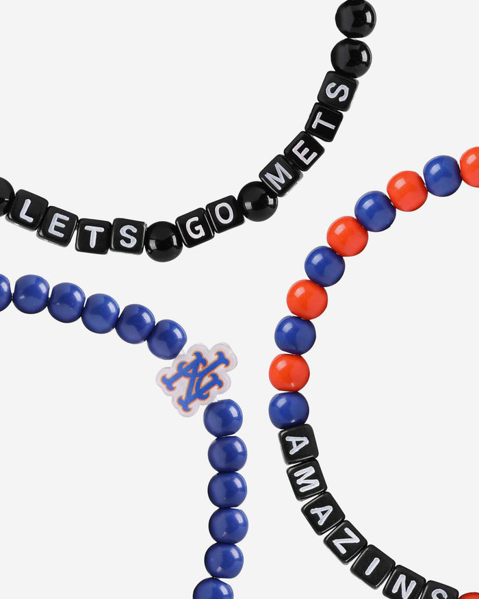 New York Mets 3 Pack Beaded Friendship Bracelet FOCO - FOCO.com