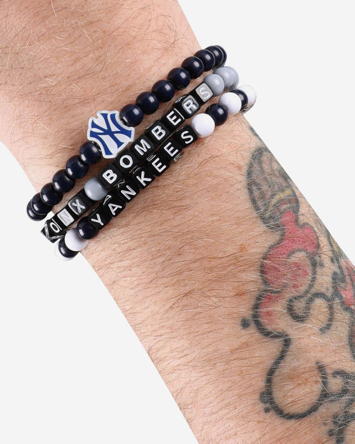 New York Yankees 3 Pack Beaded Friendship Bracelet FOCO - FOCO.com