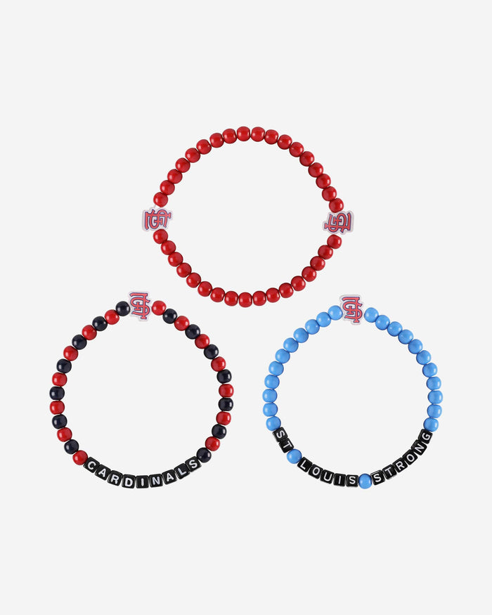 St Louis Cardinals 3 Pack Beaded Friendship Bracelet FOCO - FOCO.com