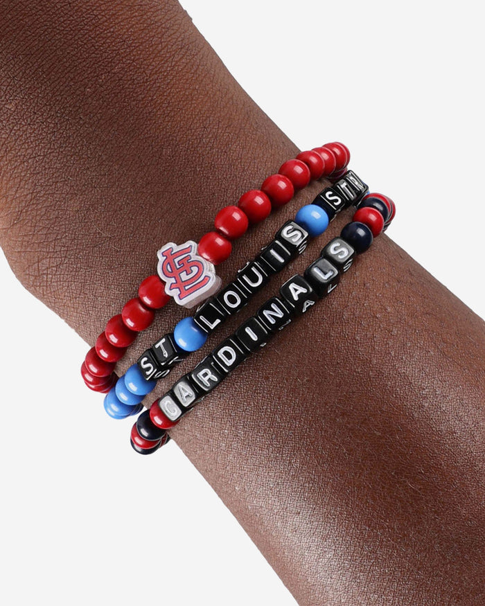 St Louis Cardinals 3 Pack Beaded Friendship Bracelet FOCO - FOCO.com