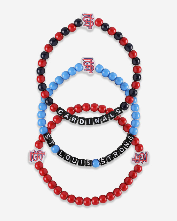 St Louis Cardinals 3 Pack Beaded Friendship Bracelet FOCO - FOCO.com