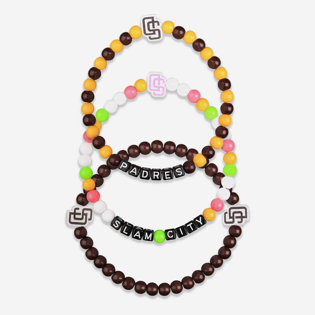 San Diego Padres 3 Pack Beaded Friendship Bracelet FOCO - FOCO.com