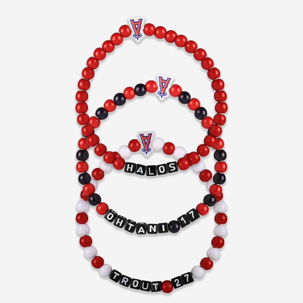 Shohei Ohtani & Mike Trout Los Angeles Angels 3 Pack Player Beaded Friendship Bracelet FOCO - FOCO.com