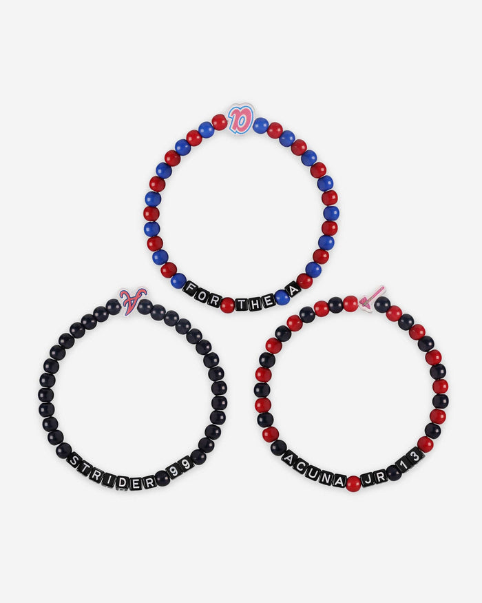 Ronald Acuna Jr & Spencer Strider Atlanta Braves 3 Pack Player Beaded Friendship Bracelet FOCO - FOCO.com