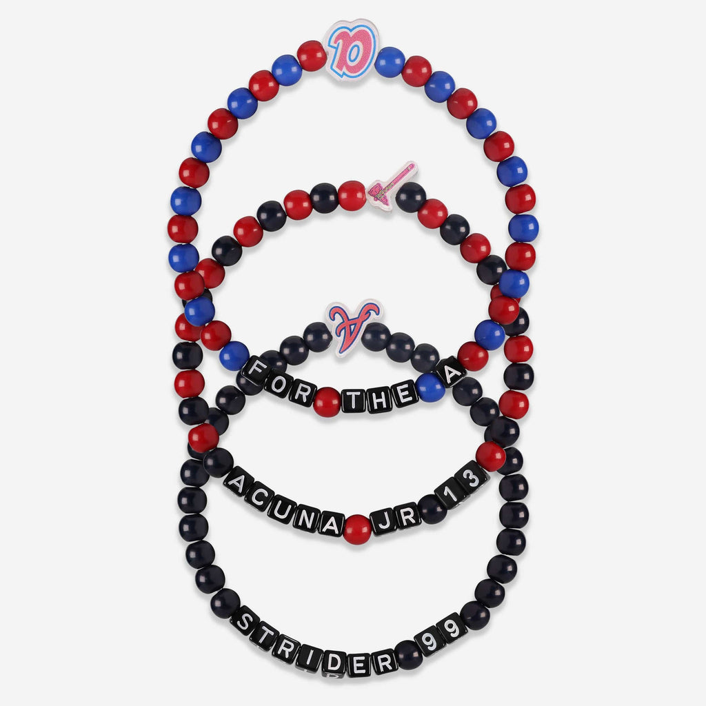 Ronald Acuna Jr & Spencer Strider Atlanta Braves 3 Pack Player Beaded Friendship Bracelet FOCO - FOCO.com