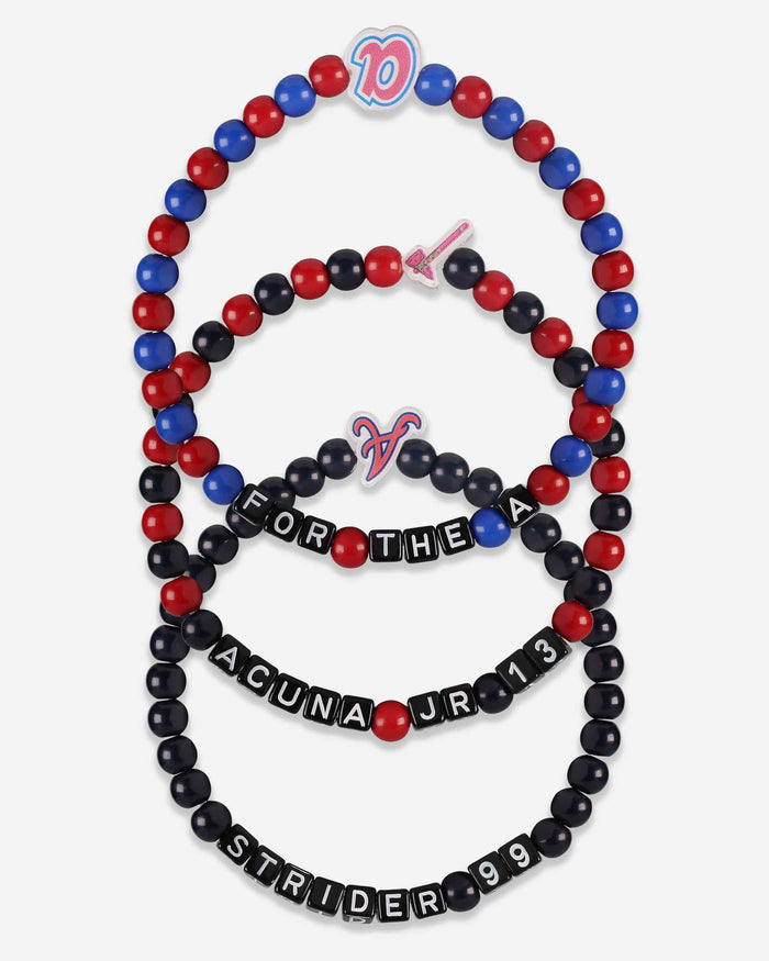 Ronald Acuna Jr & Spencer Strider Atlanta Braves 3 Pack Player Beaded Friendship Bracelet FOCO - FOCO.com