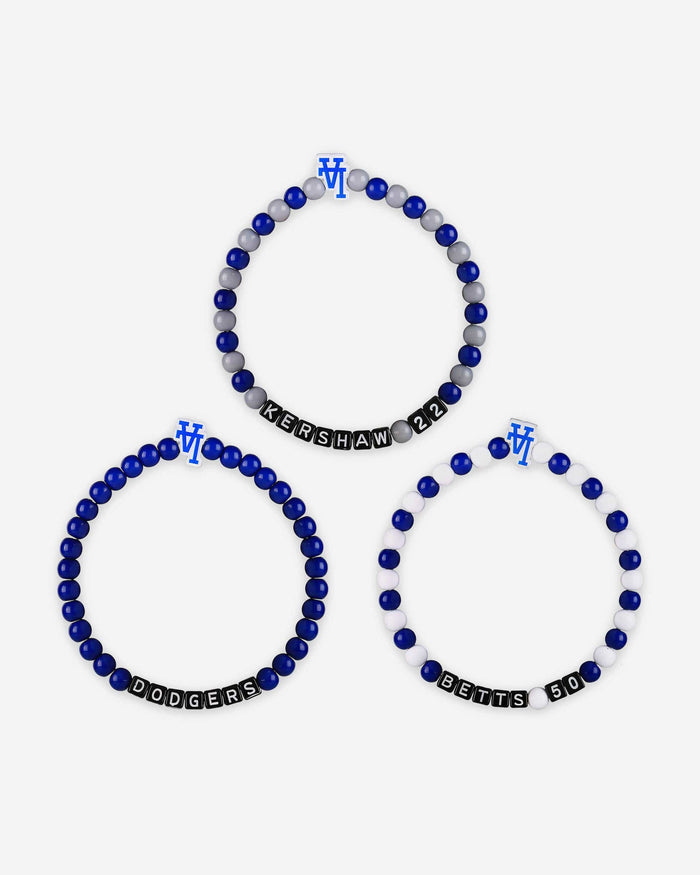 Clayton Kershaw & Mookie Betts Los Angeles Dodgers 3 Pack Player Beaded Friendship Bracelet FOCO - FOCO.com