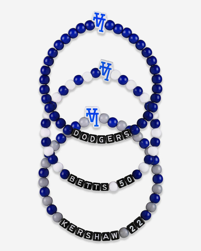 Clayton Kershaw & Mookie Betts Los Angeles Dodgers 3 Pack Player Beaded Friendship Bracelet FOCO - FOCO.com