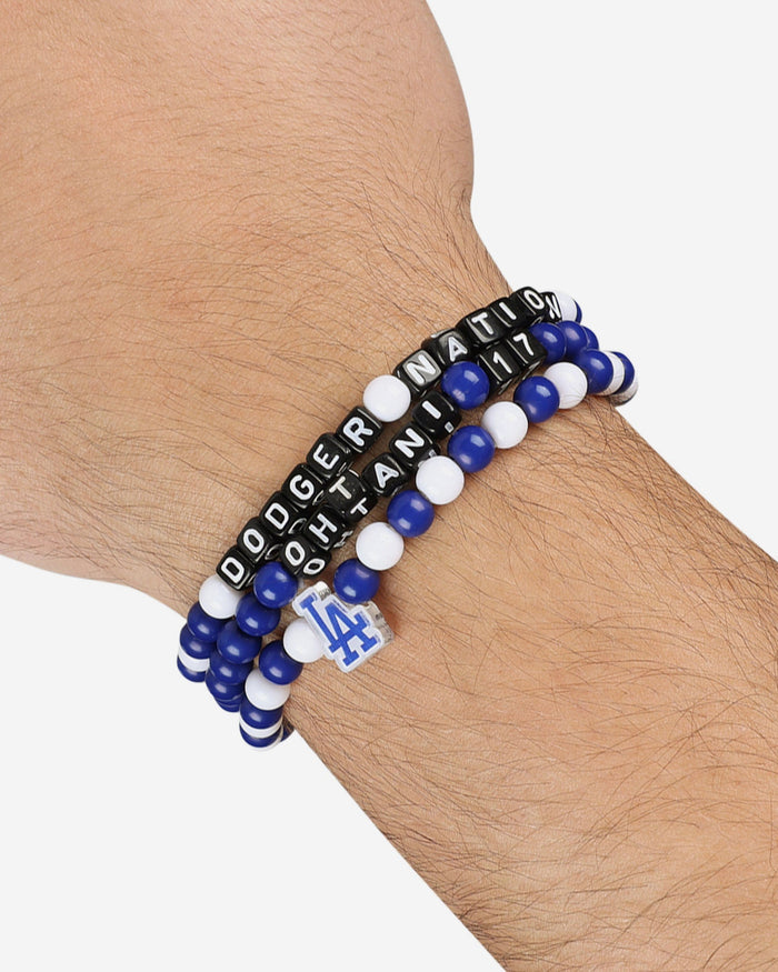 Shohei Ohtani Los Angeles Dodgers 3 Pack Player Beaded Friendship Bracelet FOCO - FOCO.com