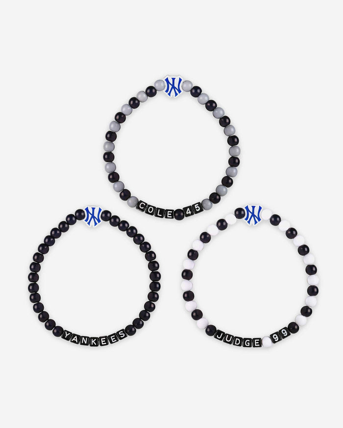 Aaron Judge & Gerrit Cole New York Yankees 3 Pack Player Beaded Friendship Bracelet FOCO - FOCO.com