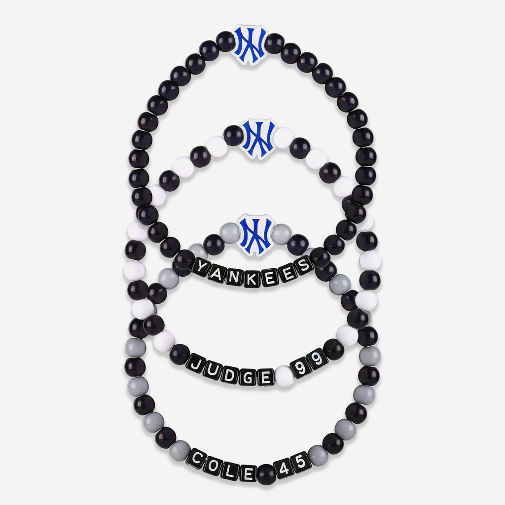 Aaron Judge & Gerrit Cole New York Yankees 3 Pack Player Beaded Friendship Bracelet FOCO - FOCO.com