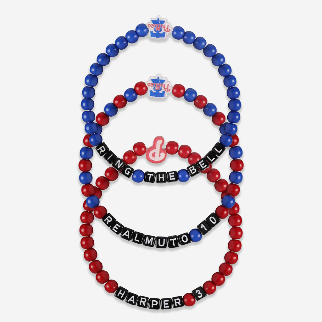 Bryce Harper & JT Realmuto Philadelphia Phillies 3 Pack Player Beaded Friendship Bracelet FOCO - FOCO.com