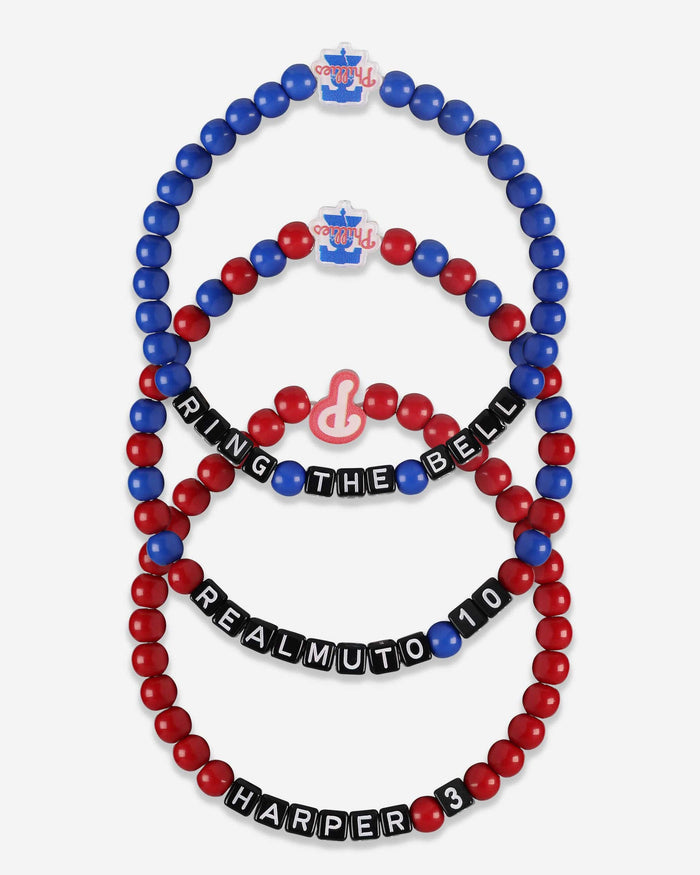 Bryce Harper & JT Realmuto Philadelphia Phillies 3 Pack Player Beaded Friendship Bracelet FOCO - FOCO.com