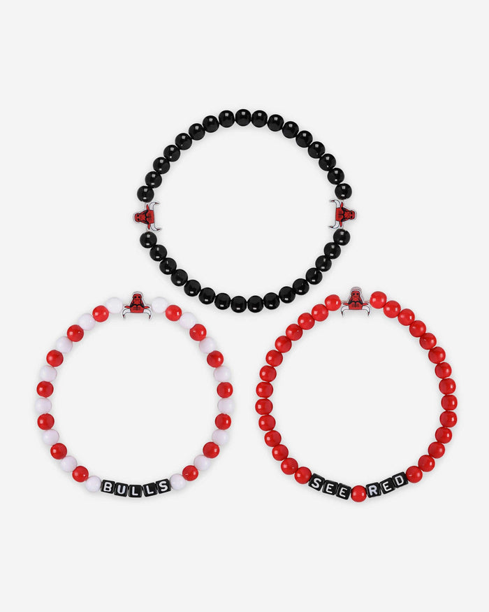 Chicago Bulls 3 Pack Beaded Friendship Bracelet FOCO - FOCO.com